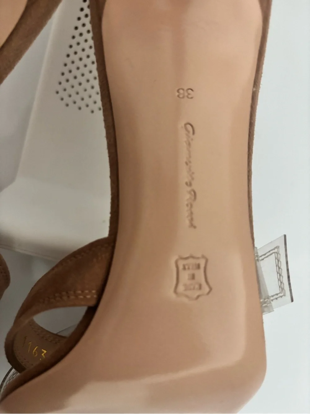 Gianvito Rossi Nude Tan Clear-Strap Stiletto Mule